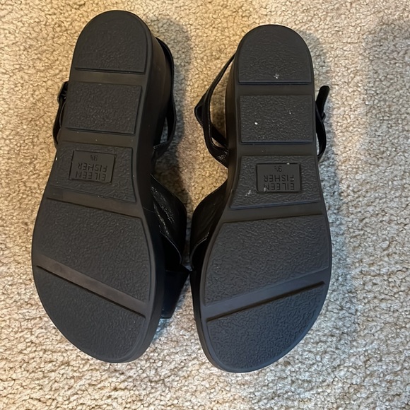 Eileen Fisher Platform Sandal. Black  9 1/2” - Picture 5 of 5